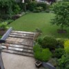 Vue sur la terrasse et l'escalier avant travaux de rénovation